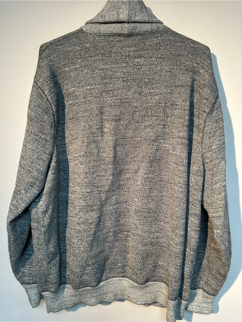 Polo by Ralph Lauren Two-Tone Gray Shawl Collar Cardigan
